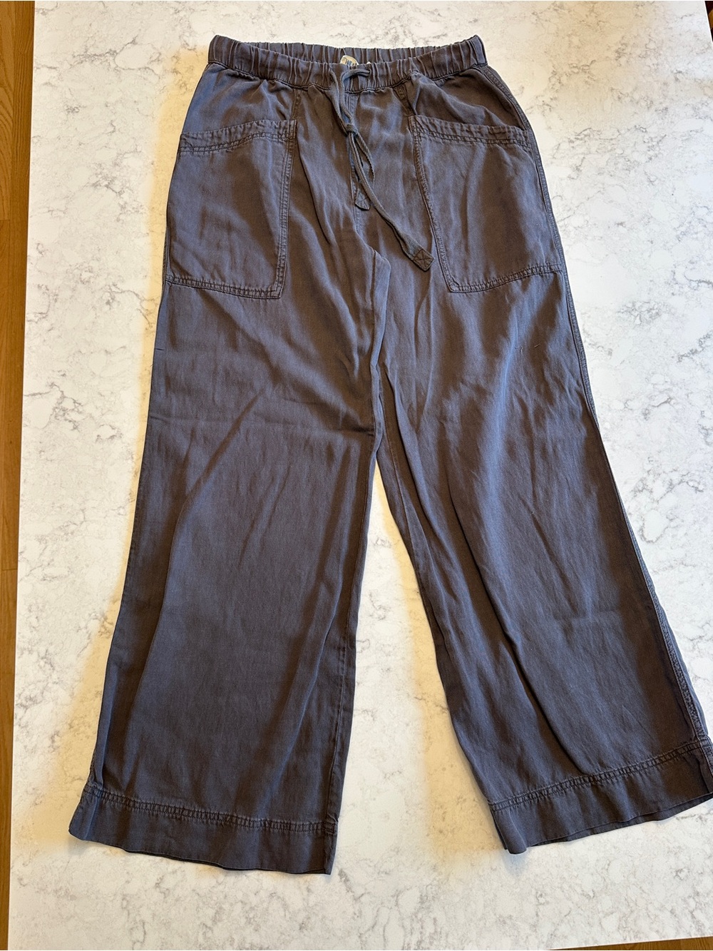 Faherty Wonen's Wide-Leg Drawstring Pants - Charcoal